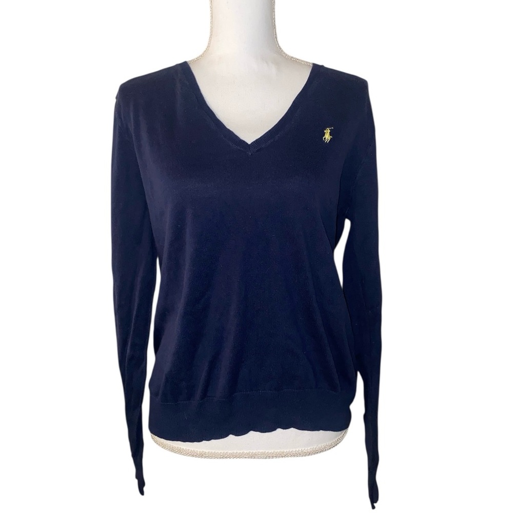 Polo Ralph Lauren Pima Cotton V-Neck Sweater Navy Blue Men’s Extra Large XL